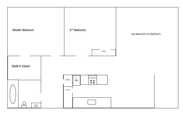 Two bedroom floor plan